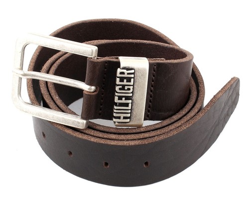 Tommy HILFIGER ORIGINALE Hilfiger Belt w105 Cintura Cintura Pelle Marrone pelle