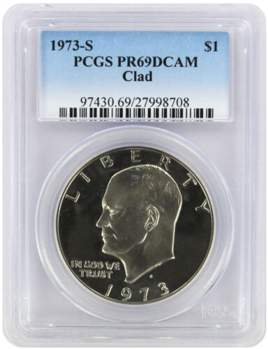 1973-S Clad Eisenhower Ike Dollar PR69DCAM PCGS Proof 69 Deep Cameo