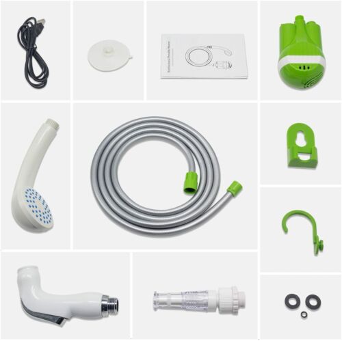 USB Rechargeable Green Details about   Touch-Rich Portable Outdoor Camping Shower 3 Nozzles 
