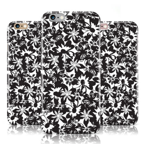 Dyefor Negro y Blanco Flor Diseño Estuche Cubierta para Teléfonos Móviles APPLE IPHONE