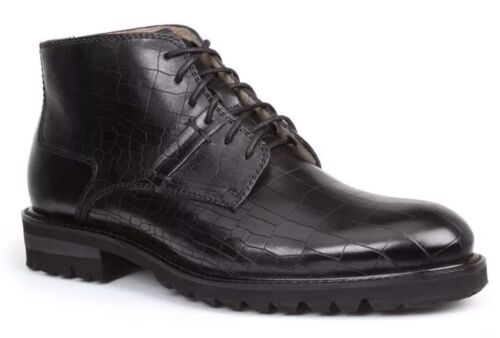 New GBX Men/'s Black /& Tan Crocodile Print Leather BRECCAN Ankle Boots $69.99each