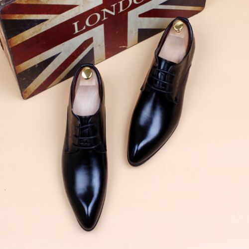 Details about  &nbsp;Mens British Style Pointed Toe Lace Up Wedge Business Formal Wedding Shoes News