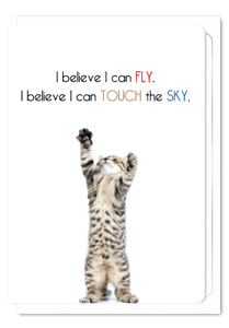 Inspirational Motivational Funny Cats Greeting Card Song Lyric Card Cat Lover