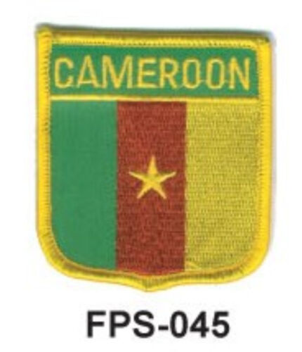 2-1/2'' X 2-3/4 CAMEROON Flag Shield Embroidered Patch 