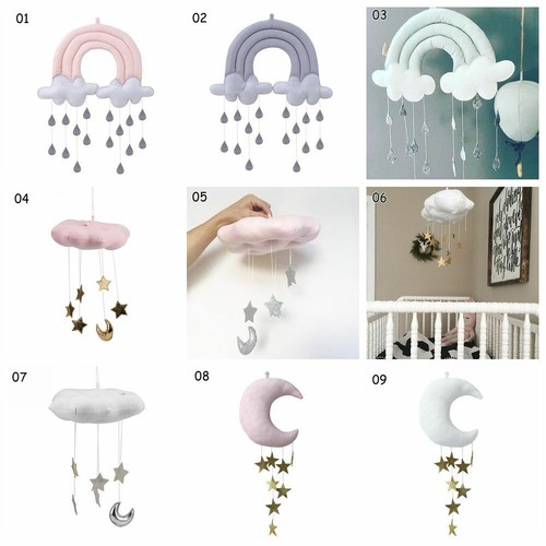 Decor Soft Baby Cloud Wall Ornaments Crib Hanging Toys Moon Doll Wind Chimes