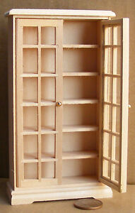 Échelle 1:12 Finition Naturelle en Bois Livre Cabinet tumdee maison de poupées miniature 26