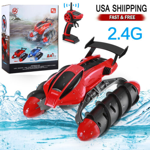 2.4G RC Amphibious Boat High Speed Racing Remote Control Toys Gifts Waterproof 