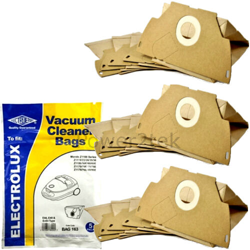 15 x E44 E49n Vacuum Bags for Electrolux Z1180PHA Z1190 Z1190E Hoover UK E49
