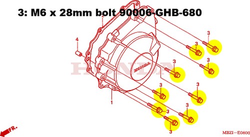 1992-2002 CBR900RR TITANIUM 9 bolt generator cover bolt kit