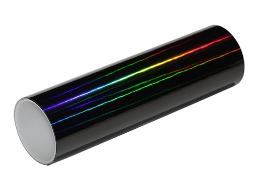 Laser Hologram Chrom Schwarz Auto Folie 149 cm x 50 cm mit Luftkanäle