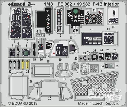 Eduard Accessories FE982 F-4B interior for Academy in 1:48