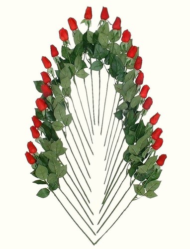 18/" 24 Roses - Artificial /'Real Touch/' Flowers Replica Imitation Plants 46cm