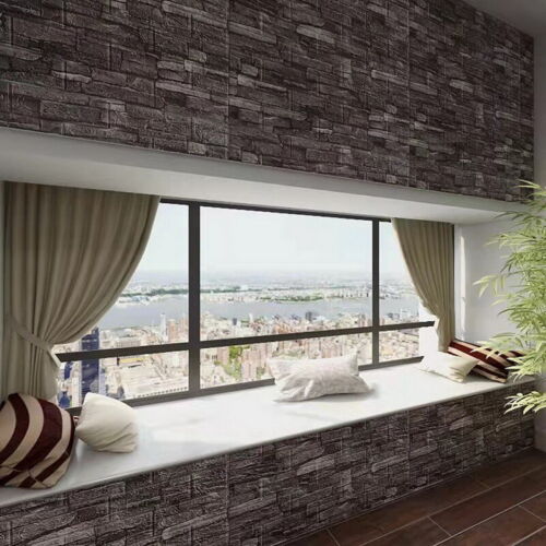 10Pcs Classic 3D Foam Stone Brick Self-adhesive Home Wall Sticker Panel Pads RES 