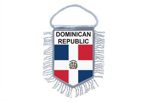 Mini banner flag pennant window mirror cars country banner dominican republic 