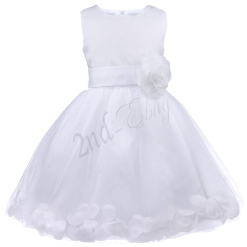 Petals Girl Kid Princess Wedding Party Dress Pageant Flower Bow Tulle Dresses