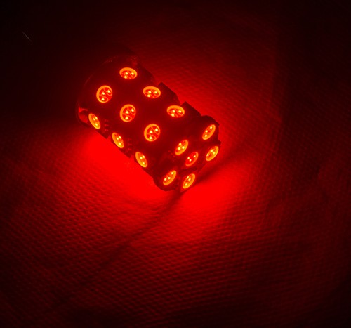 2 x Red Tail Brake Reverse Backup LED Light Bulbs Supper Bright 27-SMD 3157 3156