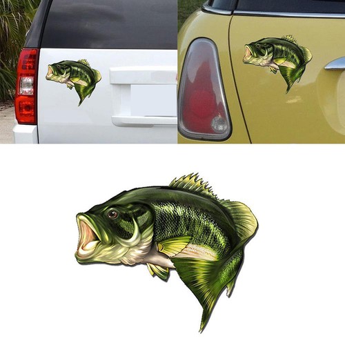 Car Fish 3D Stickers Decal Bass Fishing Boat Kayak Truck Laptop Window Sticker