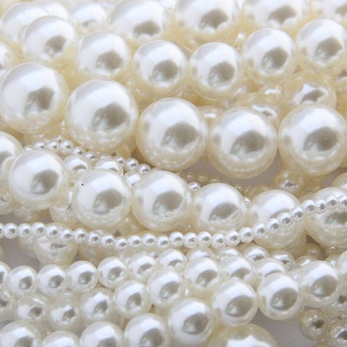 Ivory White Acrylic Round Imitation pearl With Hole Spacer Beads Jewelry Making