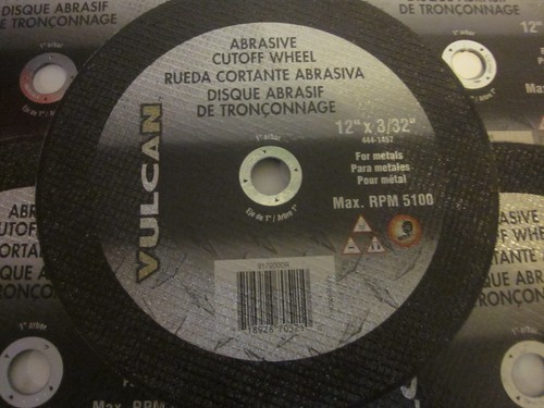 ~5~ ABRASIVE CUTOFF WHEEL 12/" X 3//32/" VULCAN FOR METALS CUTTING SAW DISC BLADE