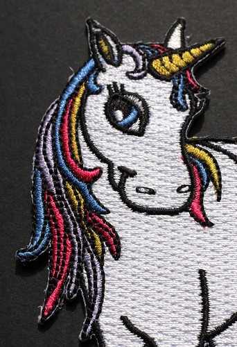 Unicorn Aufnäher Patch Einhorn 10,7 x 5,7 cm auch zum Aufbügeln geeignet