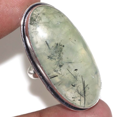 Moss Préhnite Gemstone Ring Bijoux