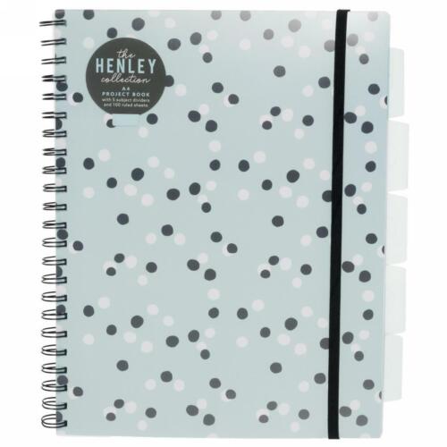 WHSmith Henley Blue Dot A4 Project Notebook Ruled Wiro Bound Side Binding