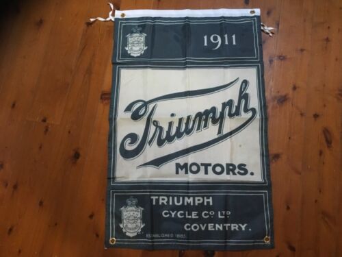 Triumph motor cycle motorbike man cave flag banner wall hanging sign garage uk