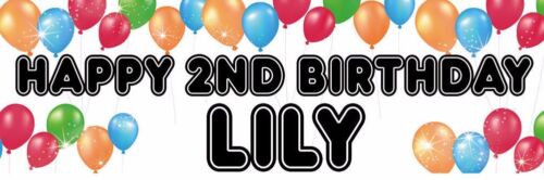 Details about   2 Personalised Birthday Banner Balloon Children Adults Party Decorator Poster 