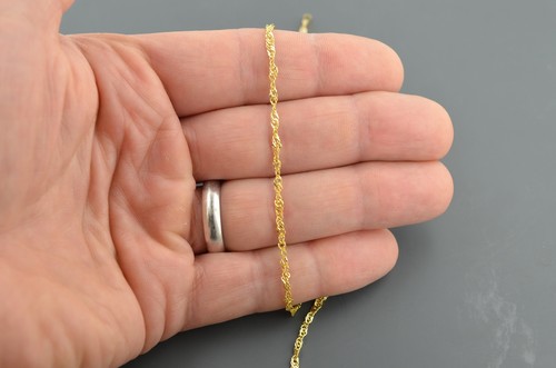 10K YELLOW GOLD 2.2MM TWISTED SINGAPORE CHAIN FREE SHIPPING GIFT BOX