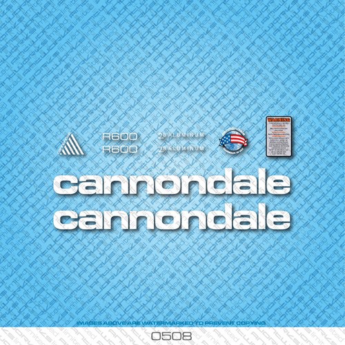 Cannondale R600 bicyclette decals-transfers-autocollants-blanc set 0508