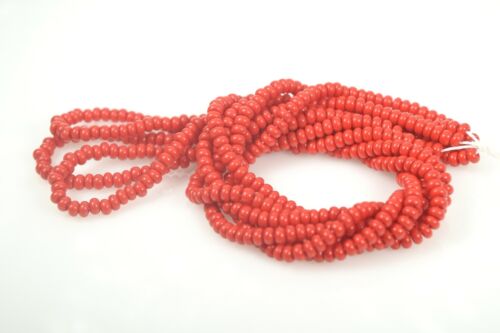 Czech Glass Seed Beads Size 6//0 /" MEDIUM RED /" Strands