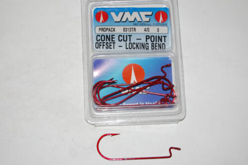 L/'option Pack Pro VMC Cône Cut Offset 4//0 Ver Lizard Crochet Round Bend rouge Crochets