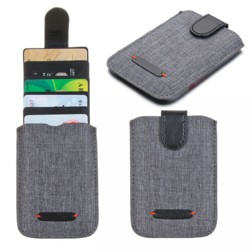 Card Holder for Back of Phone RFID Blocking 5Pull Credit Card Cash Pocket