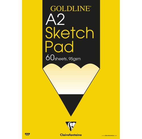 Clairefontaine Goldline Artists SKETCH PADS 95gsm Paper grained white 60 sheets