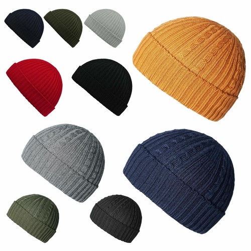 100/% Merino Wool Hats Ribbed Beanie Hat Cashmere Headwear Lambs Warm Head Warmer