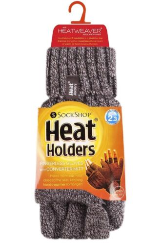 Women/'s Thermal 2.3 TOG Converter Fingerless Cable Knit Gloves Heat Holders