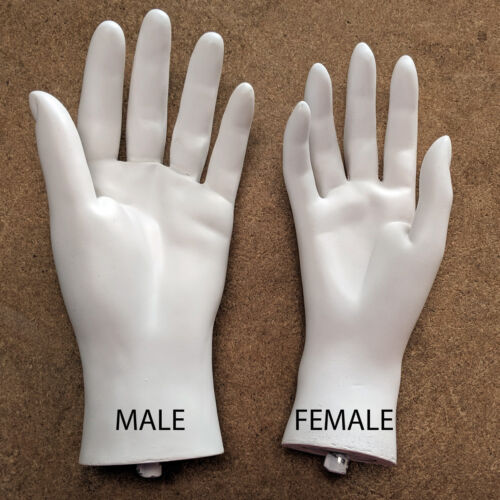 LESS THAN PERFECT MN-HandsM WHITE LEFT Male Mannequin Hand Display