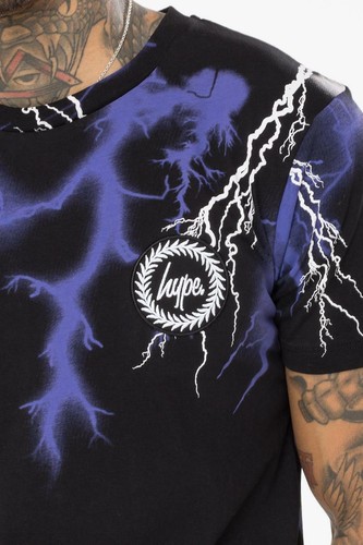 Hype Black Lightning Neck Men/'s T-Shirt