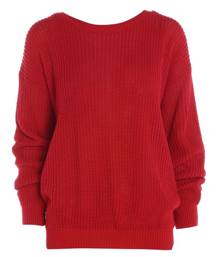 WOMENS LADIES KNITTED CASUAL BAGGY JUMPER WINTER BASIC TOP PLUS SIZE 8-22