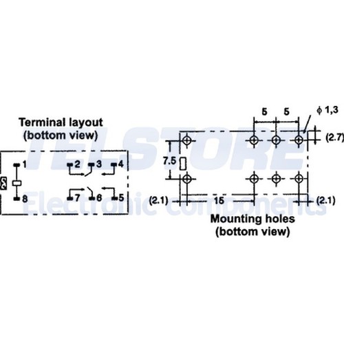 1pcs G2R-2-12DC Relè elettromagnetico DPDT Ubobina 12VDC 5A//250VAC 5A//30VDC OMRO