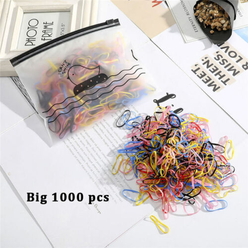 1000PCS  Girl Disposable Rubber Band Hair Rope Elastic Hair Ring Scrunchies 