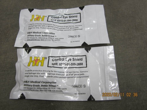 Details about / 2 H/&H Combat Eye Shield with Gauze Pad Sterile IFAK EMT EMS Kit Burns First Aid