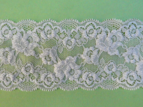 The Place For Lace Pale Baby Pink Rose Stretch Lace Trim 3"/7.5cm TOP SELLER 