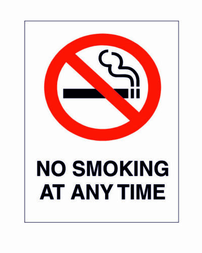 10888 No smoking at any time safety poster metal wall plaque sign