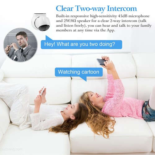 Wireless HD Pan//Tilt IP Security Camera Network CCTV Night Vision WiFi Webcam