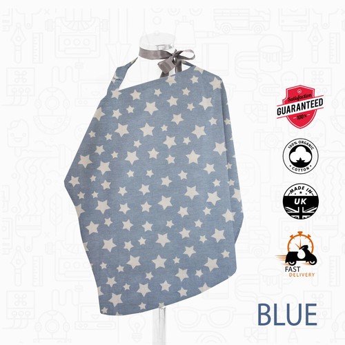 100/% coton bio ALLAITEMENT NURSING écharpe Couvrir Baby Mamelle Tablier Châle