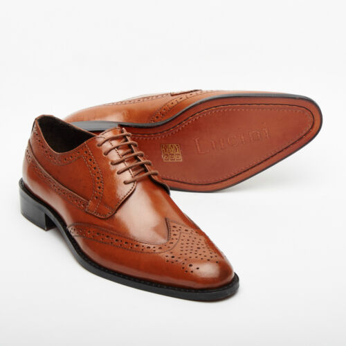 Lucini italien richelieu chaussures en cuir véritable