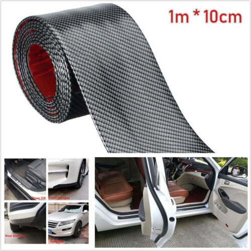 Carbon Fiber Style Car Scuff Plate Door Sill Cover Panel Step Protector Sticker