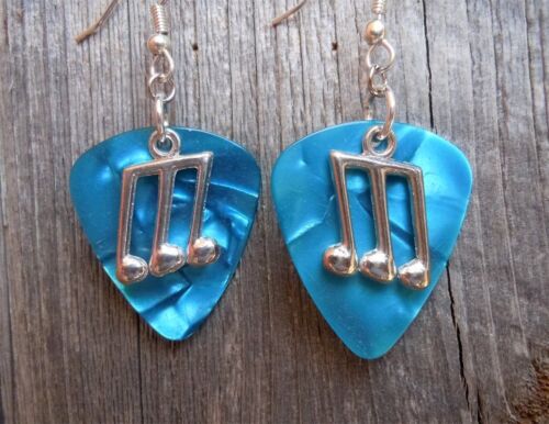 Triple Note Charm Guitar Pick Earrings with Surgical Steel Earwires 