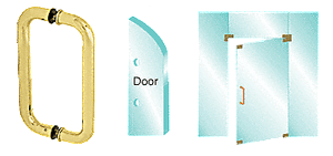 CRL Brass 10/" Back-to-Back Glass Mounted Standard Pull Handle CM10X10BR